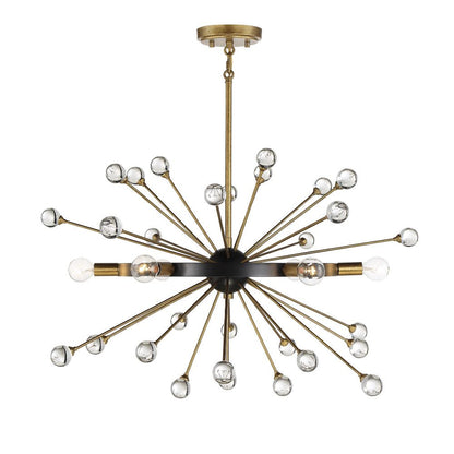 Savoy House Ariel 6-Light Chandelier in Como Black with Gold Accents 1-1857-6-62