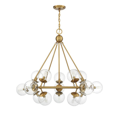 Savoy House Orion 15-Light Chandelier in Warm Brass 1-1932-15-322