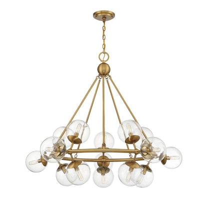 Savoy House Orion 15-Light Chandelier in Warm Brass 1-1932-15-322