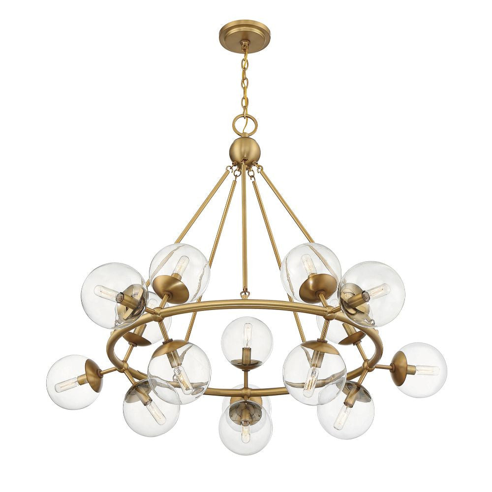 Savoy House Orion 15-Light Chandelier in Warm Brass 1-1932-15-322