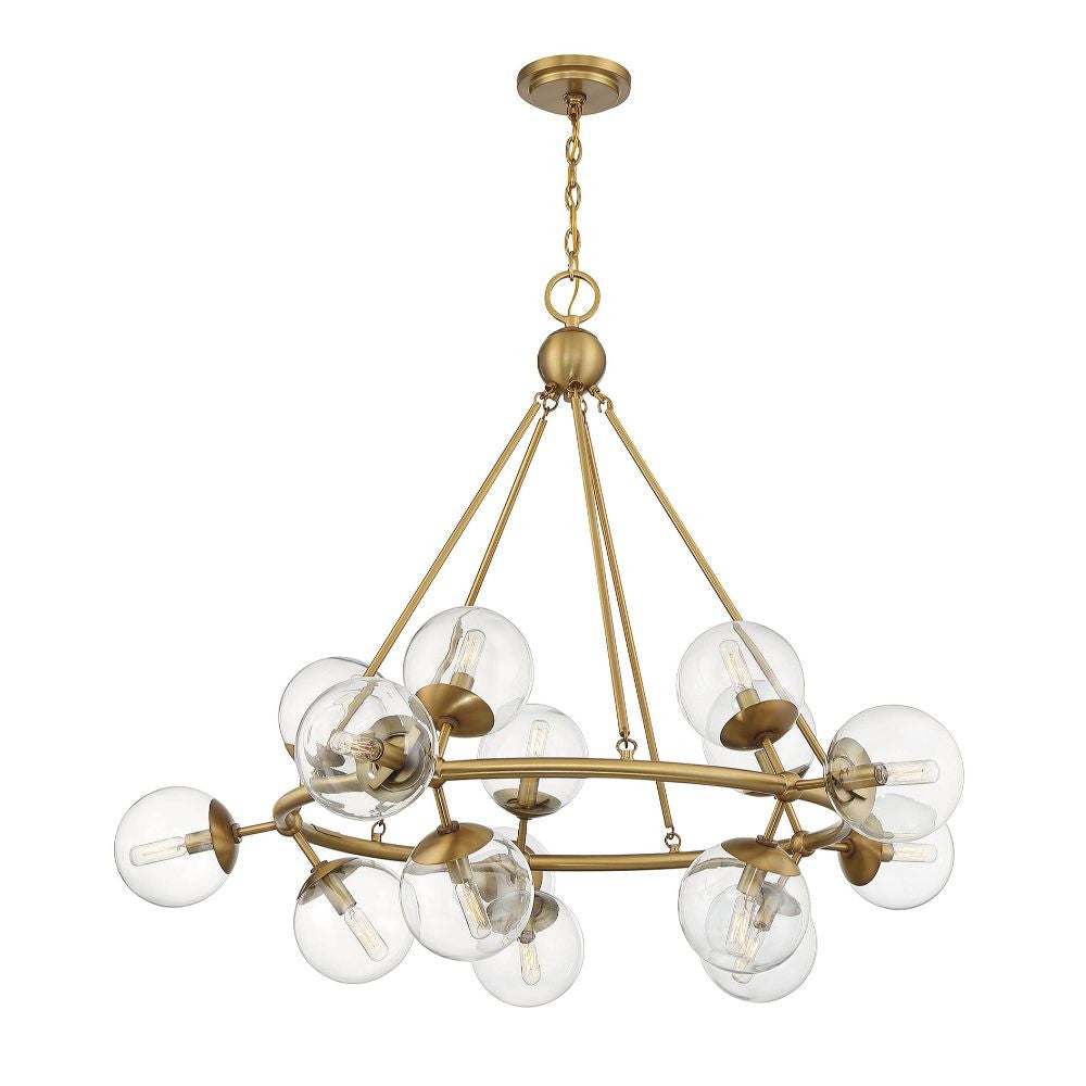 Savoy House Orion 15-Light Chandelier in Warm Brass 1-1932-15-322