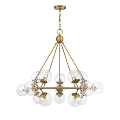 Savoy House Orion 15-Light Chandelier in Warm Brass 1-1932-15-322