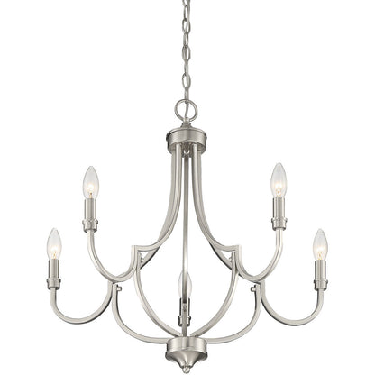 Savoy House Auburn 5-Light Chandelier in Satin Nickel 1-2005-5-SN