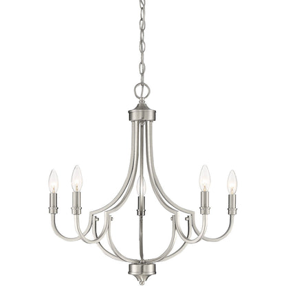 Savoy House Auburn Satin Nickel 5 Light Chandelier in Satin Nickel 1-2005-5-SN