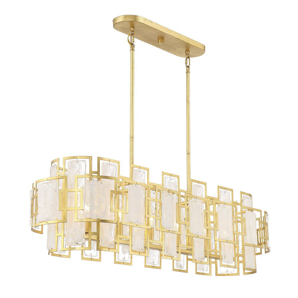 Savoy House Portia 6-Light Linear Chandelier in True Gold 1-2032-6-260