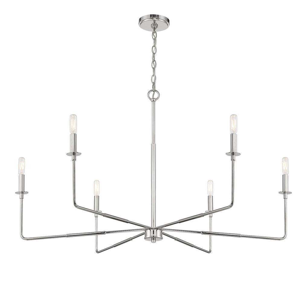 Savoy House Salerno 6-Light Chandelier in 
Polished Nickel 1-2221-6-109