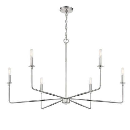 Savoy House Salerno 6-Light Chandelier in 
Polished Nickel 1-2221-6-109