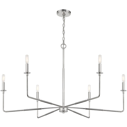 Savoy House Salerno 6-Light Chandelier in 
Polished Nickel 1-2221-6-109