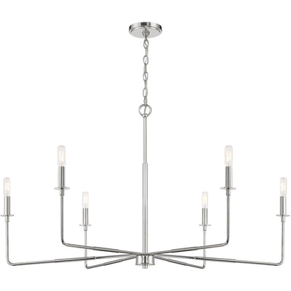 Savoy House Salerno 6-Light Chandelier in 
Polished Nickel 1-2221-6-109