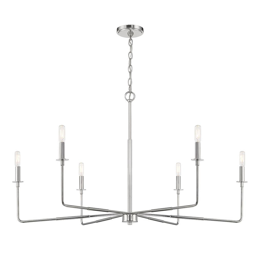 Savoy House Salerno 6-Light Chandelier in 
Polished Nickel 1-2221-6-109