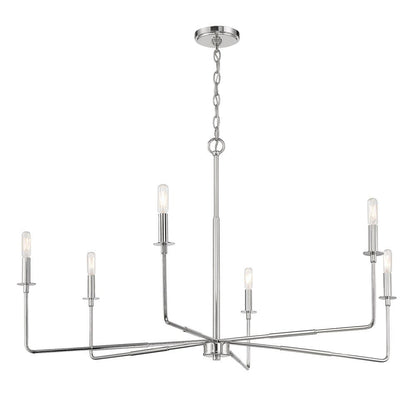 Savoy House Salerno 6-Light Chandelier in 
Polished Nickel 1-2221-6-109