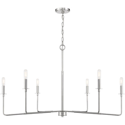 Savoy House Salerno 6 Light  Polished Nickel Chandelier in 
Polished Nickel 1-2221-6-109