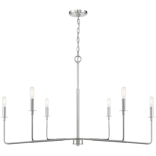 Savoy House Salerno 6 Light  Polished Nickel Chandelier in 
Polished Nickel 1-2221-6-109