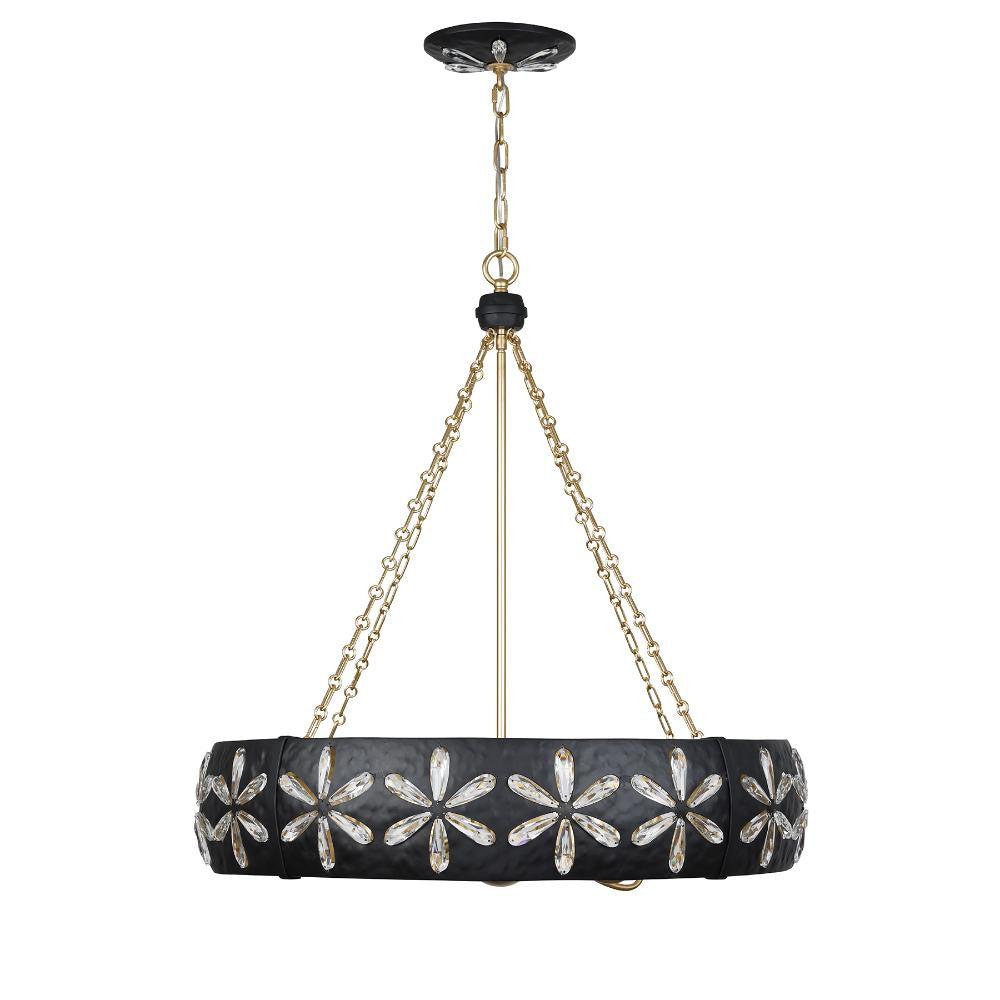 Savoy House Venice 6-Light Chandelier in Metropolis Black and Gold by Breegan Jane 1-2493-6-104