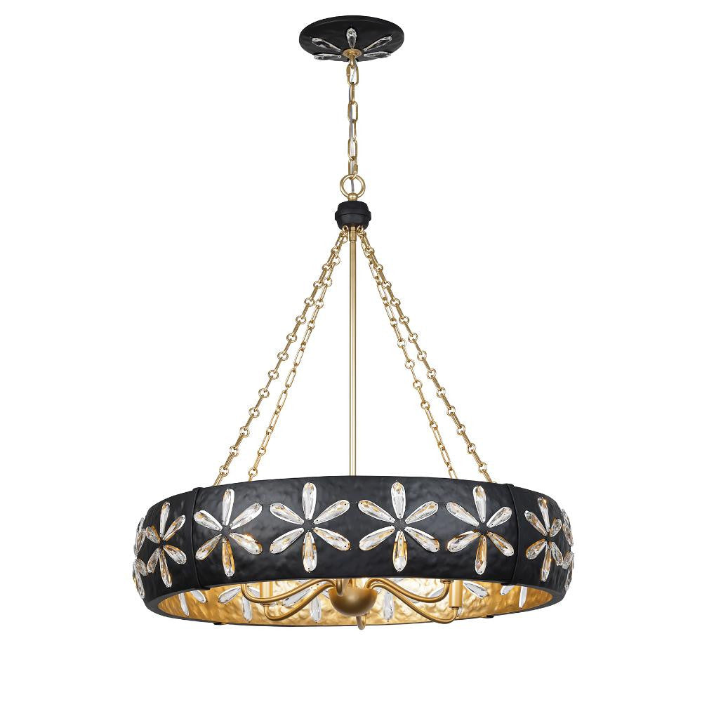 Savoy House Venice 6-Light Chandelier in Metropolis Black and Gold by Breegan Jane 1-2493-6-104