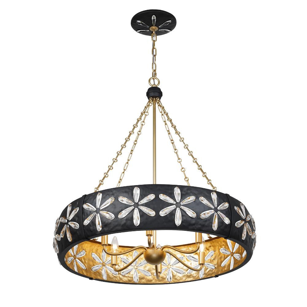 Savoy House Venice 6-Light Chandelier in Metropolis Black and Gold by Breegan Jane 1-2493-6-104