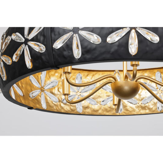 Savoy House Venice 6-Light Chandelier in Metropolis Black and Gold by Breegan Jane 1-2493-6-104