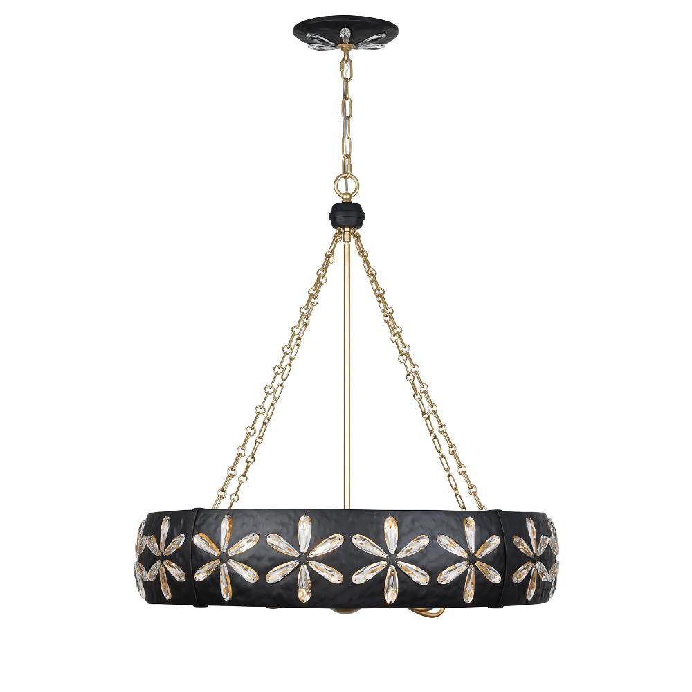 Savoy House Venice 6-Light Chandelier in Metropolis Black and Gold by Breegan Jane 1-2493-6-104