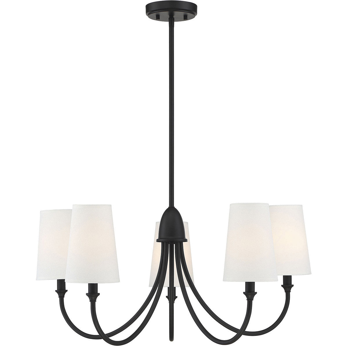 Savoy House Cameron 
Matte Black 5 Light Chandelier in 
Matte Black 1-2540-5-89