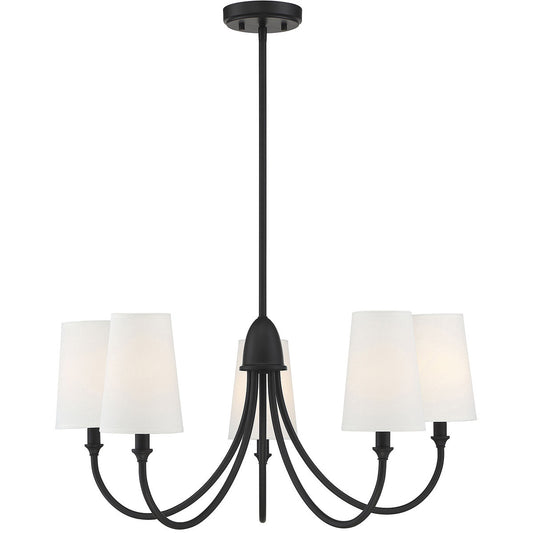 Savoy House Cameron 
Matte Black 5 Light Chandelier in 
Matte Black 1-2540-5-89