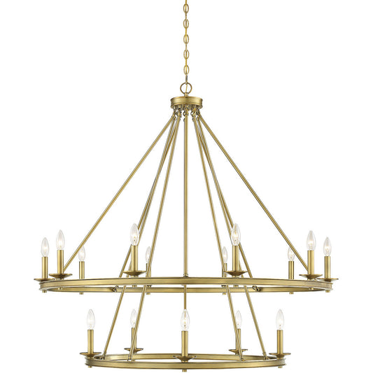 Savoy House Middleton 15 Light Chandelier in Warm Brass 1-312-15-322