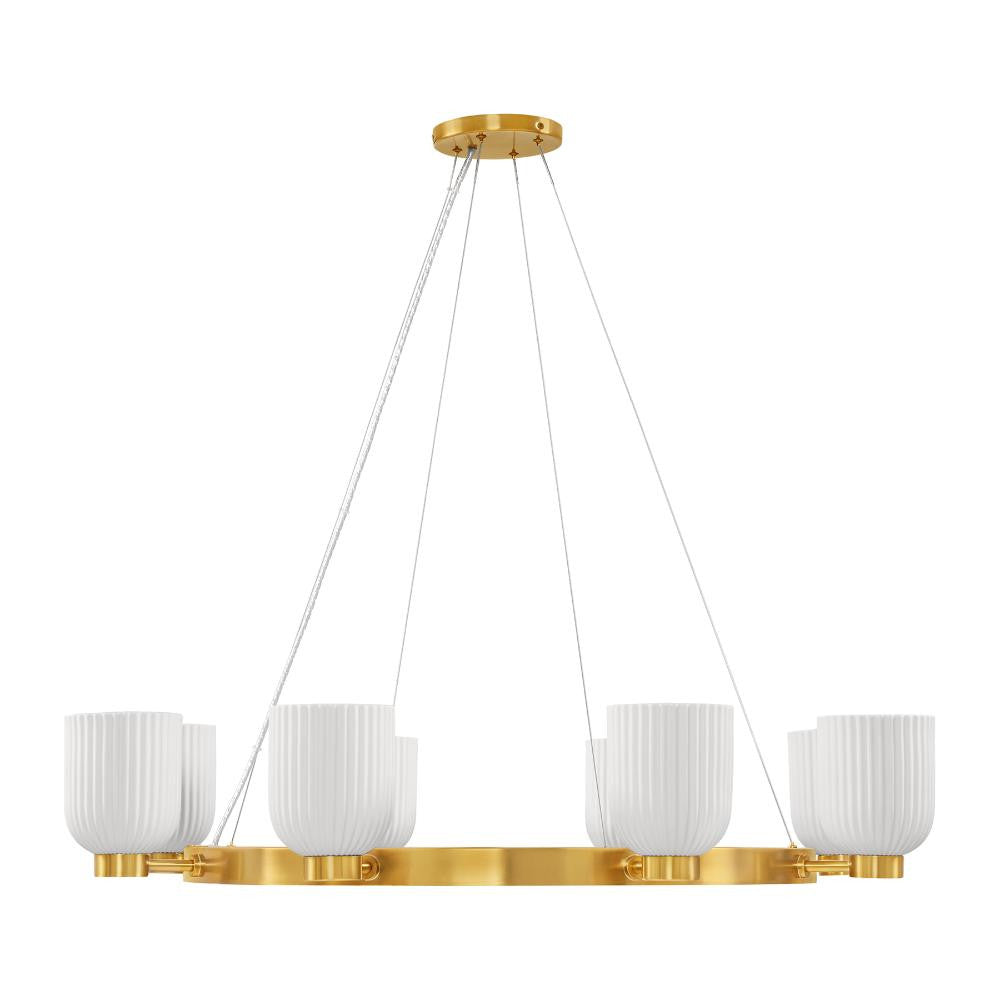 Savoy House Isla Blanca 8-Light Chandelier in Warm Brass by Breegan Jane 1-3173-8-322