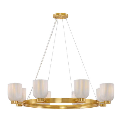 Savoy House Isla Blanca 8-Light Chandelier in Warm Brass by Breegan Jane 1-3173-8-322