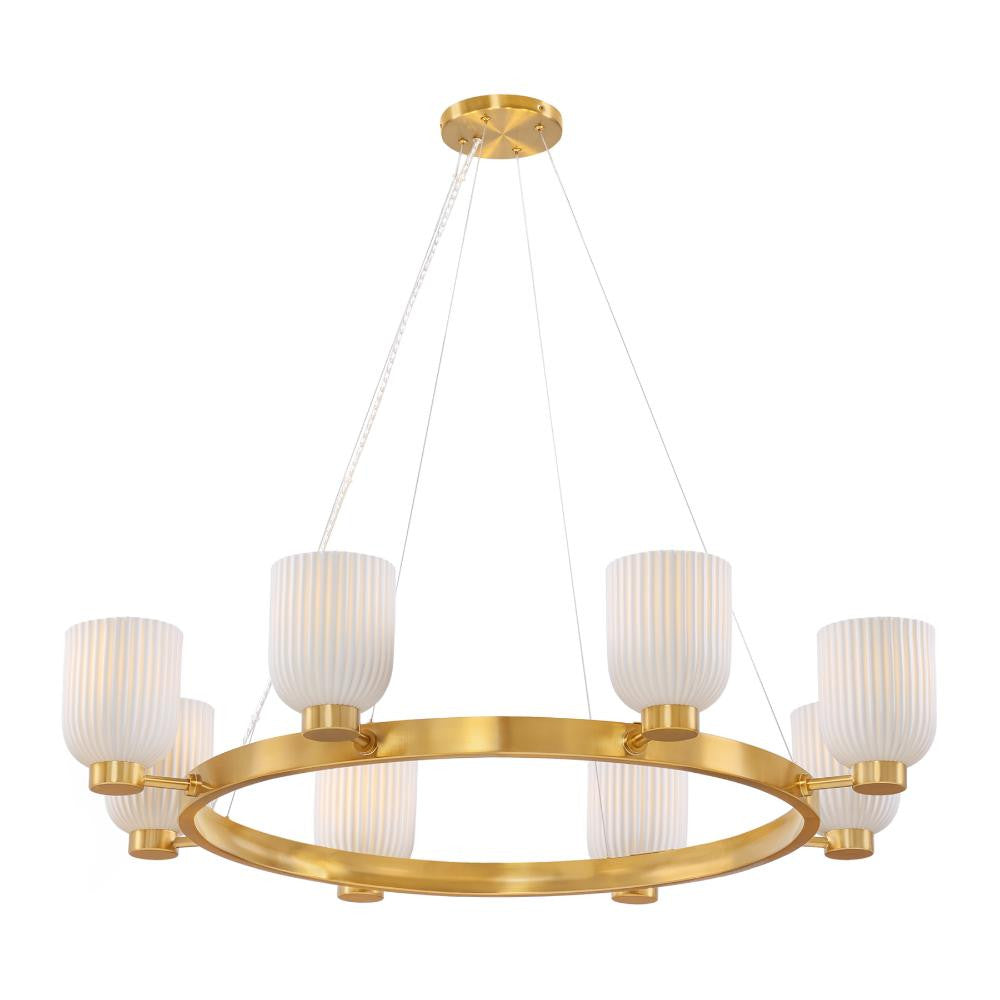 Savoy House Isla Blanca 8-Light Chandelier in Warm Brass by Breegan Jane 1-3173-8-322