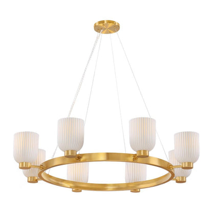 Savoy House Isla Blanca 8-Light Chandelier in Warm Brass by Breegan Jane 1-3173-8-322