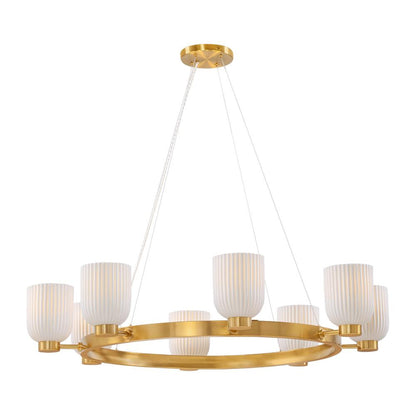 Savoy House Isla Blanca 8-Light Chandelier in Warm Brass by Breegan Jane 1-3173-8-322