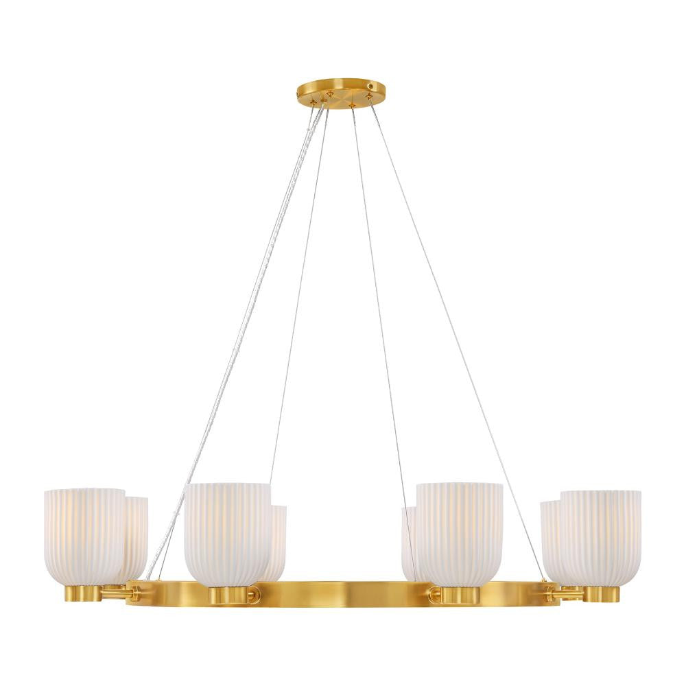 Savoy House Isla Blanca 8-Light Chandelier in Warm Brass by Breegan Jane 1-3173-8-322