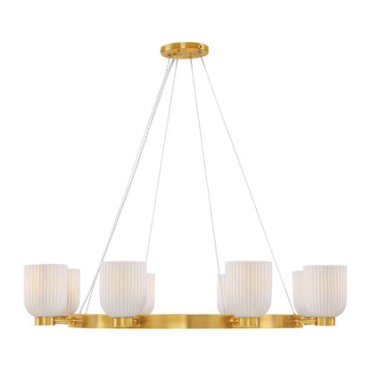 Savoy House Isla Blanca 8-Light Chandelier in Warm Brass by Breegan Jane 1-3173-8-322