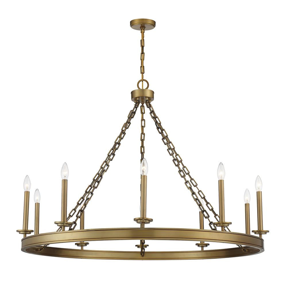 Savoy House Seville 10-Light Chandelier in 
Warm Brass 1-4405-10-322