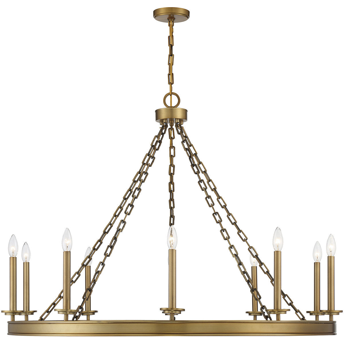 Savoy House Seville 10 Light  
Warm Brass Chandelier in  
Warm Brass 1-4405-10-322