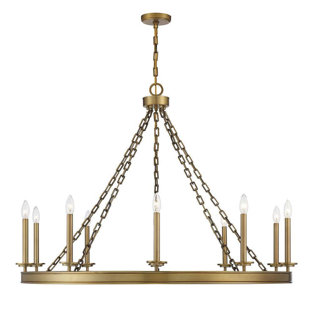 Savoy House Seville 10-Light Chandelier in 
Warm Brass 1-4405-10-322