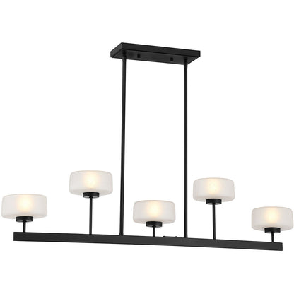 Savoy House Falster 5-Light LED Linear Chandelier in Matte Black 1-5407-5-89