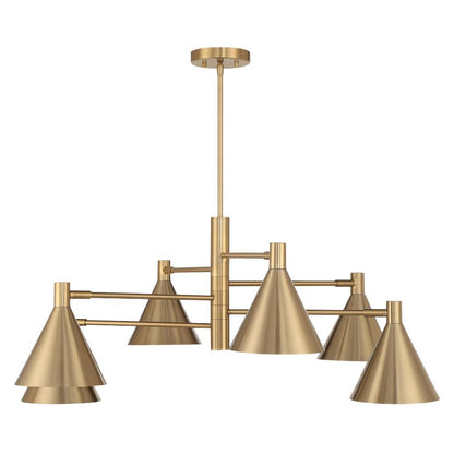 Savoy House Pharos 6-Light Chandelier in Noble Brass by Breegan Jane 1-8003-6-127