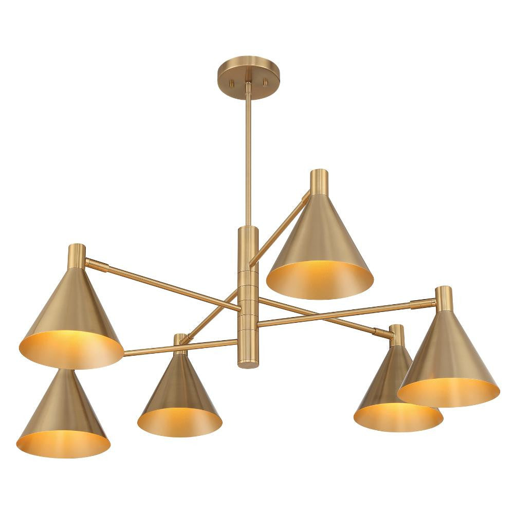 Savoy House Pharos 6-Light Chandelier in Noble Brass by Breegan Jane 1-8003-6-127