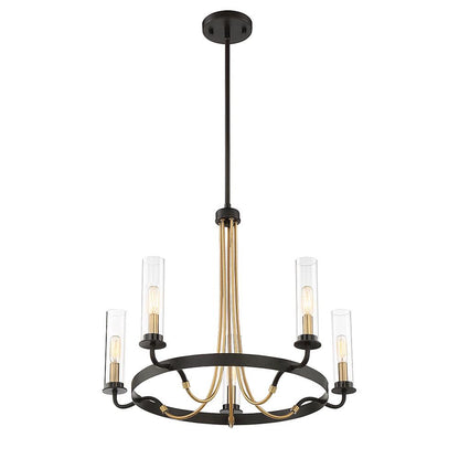 Savoy House Kearney 5-Light Chandelier in Vintage Black with Warm Brass 1-8071-5-51