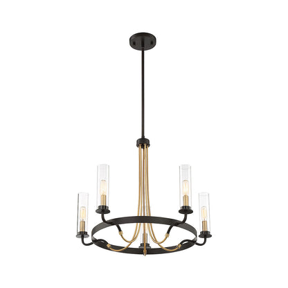 Savoy House Kearney 5-Light Chandelier in Vintage Black with Warm Brass 1-8071-5-51