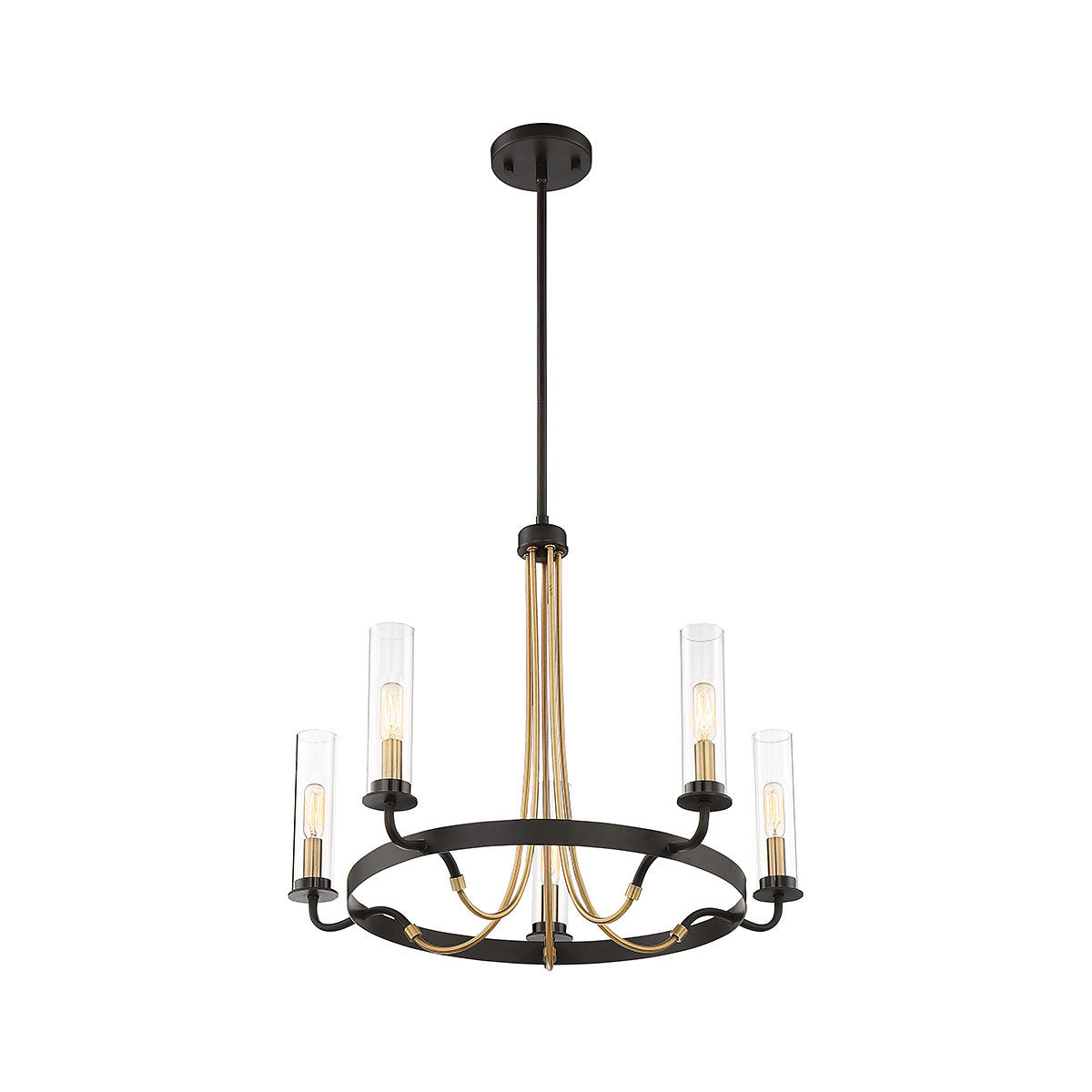 Savoy House Kearney 5-Light Chandelier in Vintage Black with Warm Brass 1-8071-5-51