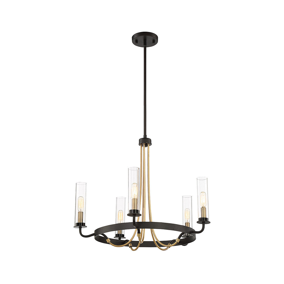 Savoy House Kearney 5-Light Chandelier in Vintage Black with Warm Brass 1-8071-5-51