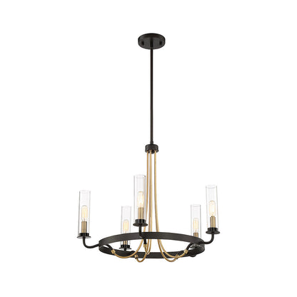 Savoy House Kearney 5-Light Chandelier in Vintage Black with Warm Brass 1-8071-5-51