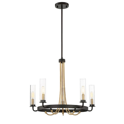 Savoy House Kearney 5-Light Chandelier in Vintage Black with Warm Brass 1-8071-5-51