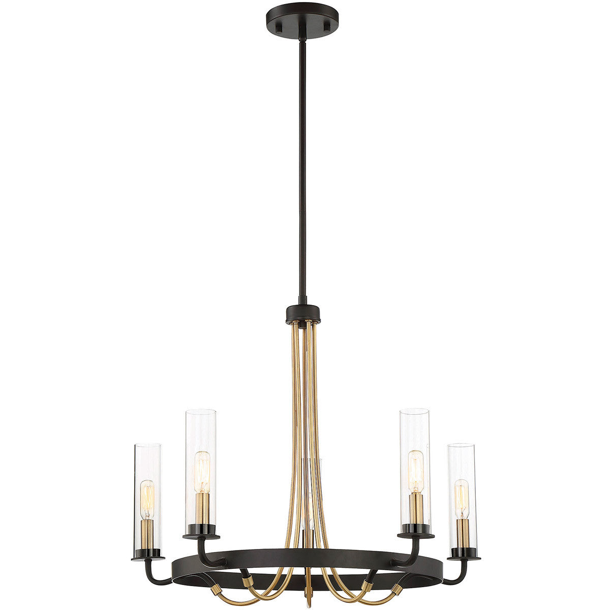 Savoy House Kearney 5 Light Chandelier in Vintage Black w/ Warm Brass 1-8071-5-51