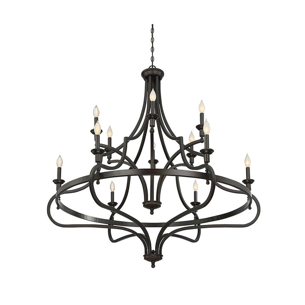 Savoy House Shields 12-Light Chandelier in English Bronze 1-9084-12-13