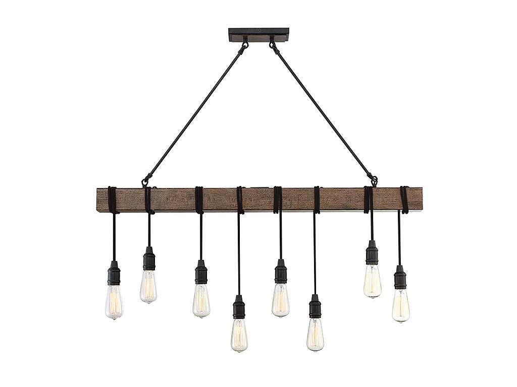 Savoy House Burgess 8-Light Linear Chandelier in Durango 1-990-8-41