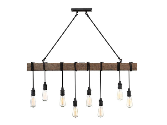 Savoy House Burgess 8 Light Linear Chandelier in Durango 1-990-8-41