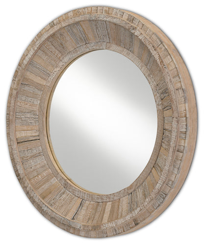 Currey & Co. Kanor Round Whitewash Mirror 1000-0086