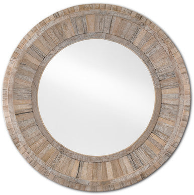 Currey & Co. Kanor Round Whitewash Mirror 1000-0086